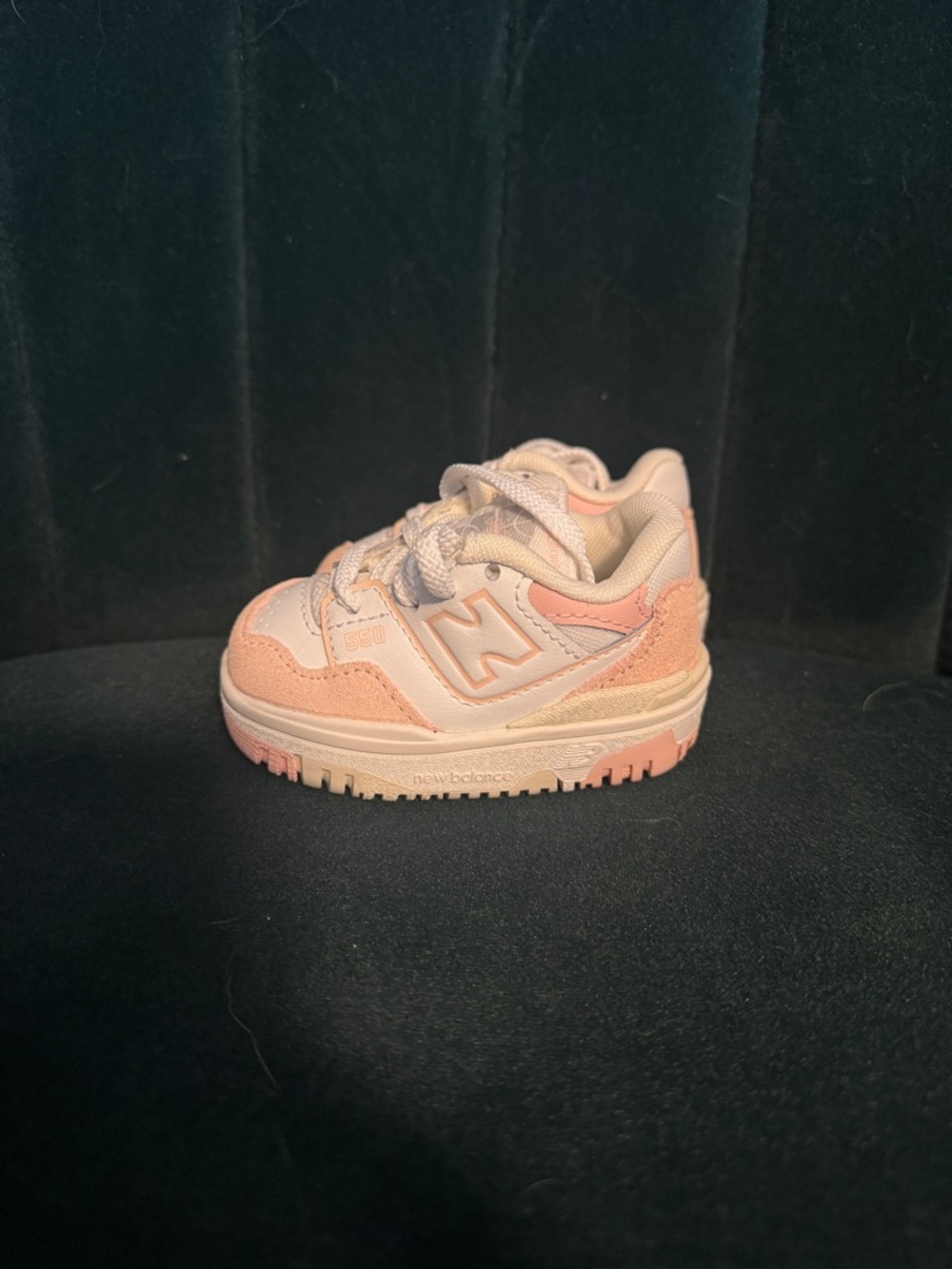 New Balance 550 Pink and White Baby Size 2